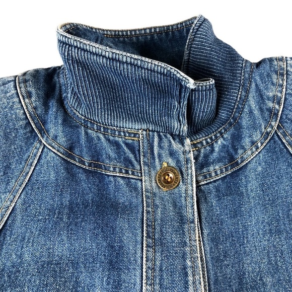 VTG Be In The Current Seen 80s 90s Full Length Lined Denim Trench Retro Vintage - Picture 6 of 9